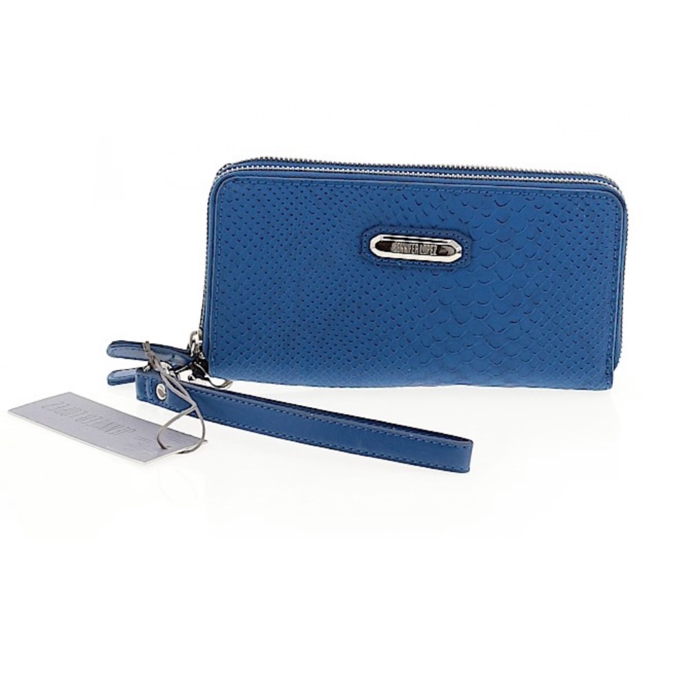 NWT Jennifer Lopez Blue Clematis Zip Around Wallet